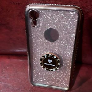 Cyclone XR IPhone case Pink Glitter with ring stand on cover